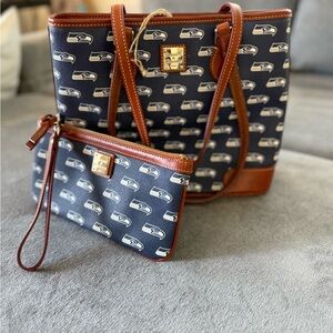 SOLD Dooney & Bourke NFL Seattle Seahawks Tote With Matching Wristlet
